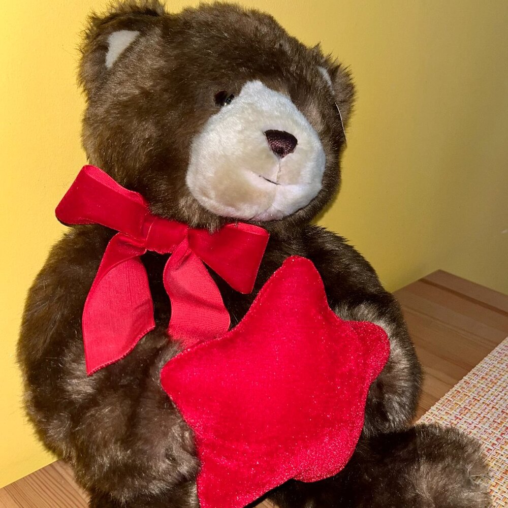 GUND Teddy Bear Plush - with Red Scarf - 18 in tall - Edison NJ model 46409